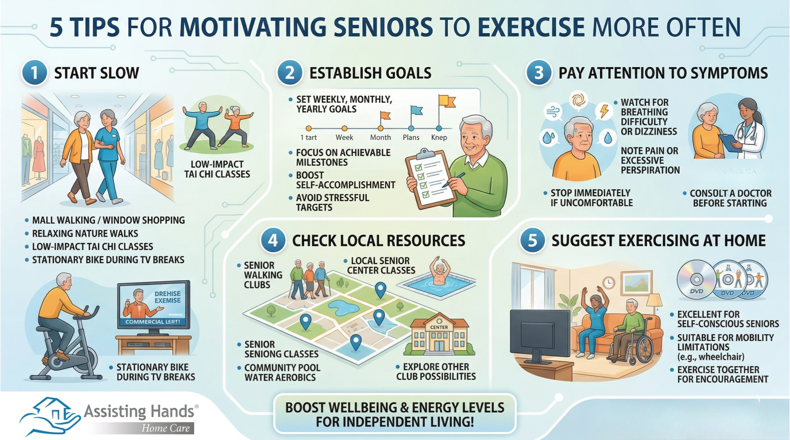 5 Tips for Motivating Seniors to Exercise More Often